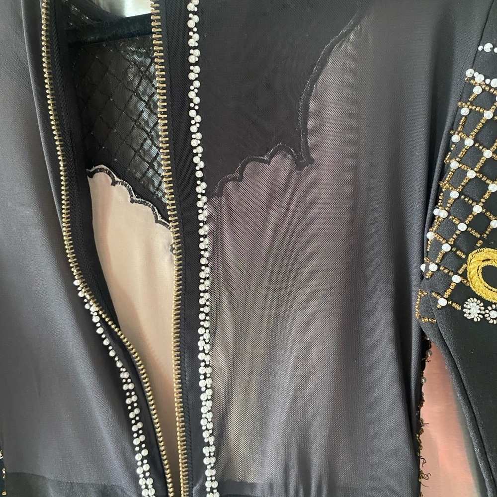 Nasty Gal Black Gold Embellished Mini Dress Holiday Party Cocktail SZ XXS - Picture 9 of 10